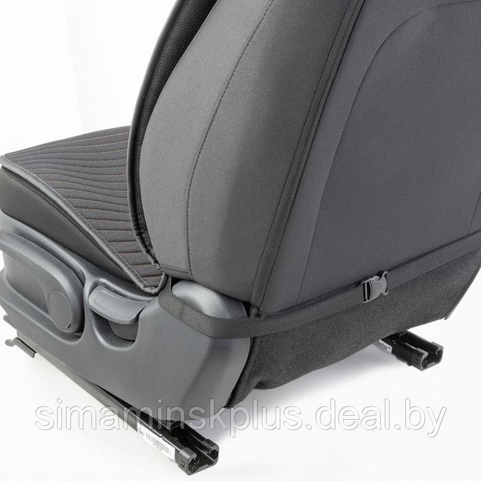 Накидки на передние сиденья Car Performance, 2 шт, алькантара, черный-бежевый - фото 5 - id-p209773544