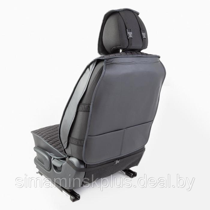 Накидки на передние сиденья Car Performance, 2 шт, fiberflax (лен), ромб, чёрный - фото 3 - id-p209773551
