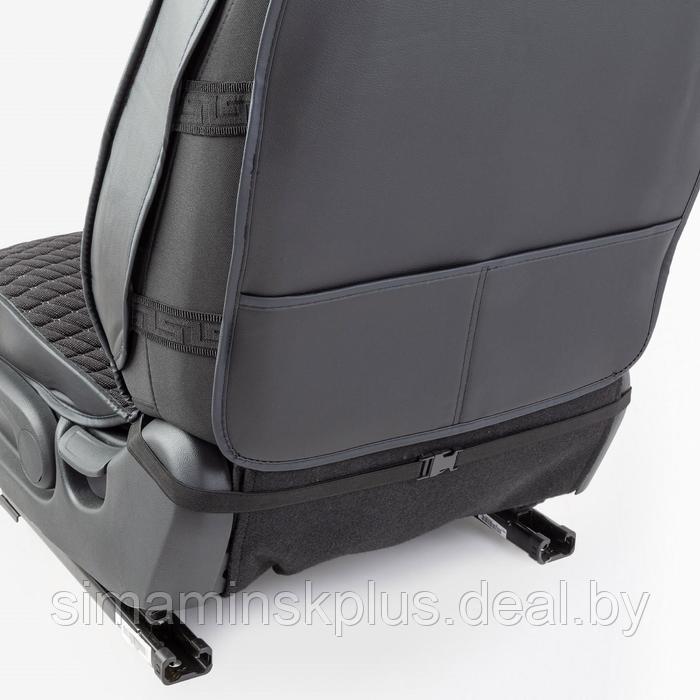 Накидки на передние сиденья Car Performance, 2 шт, fiberflax (лен), ромб, чёрный - фото 5 - id-p209773551