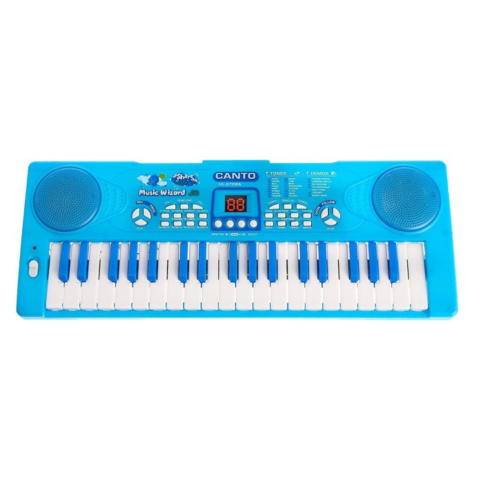 Синтезатор «Нежность» с микрофоном, 37 клавиш, цвет голубой - фото 2 - id-p209774918