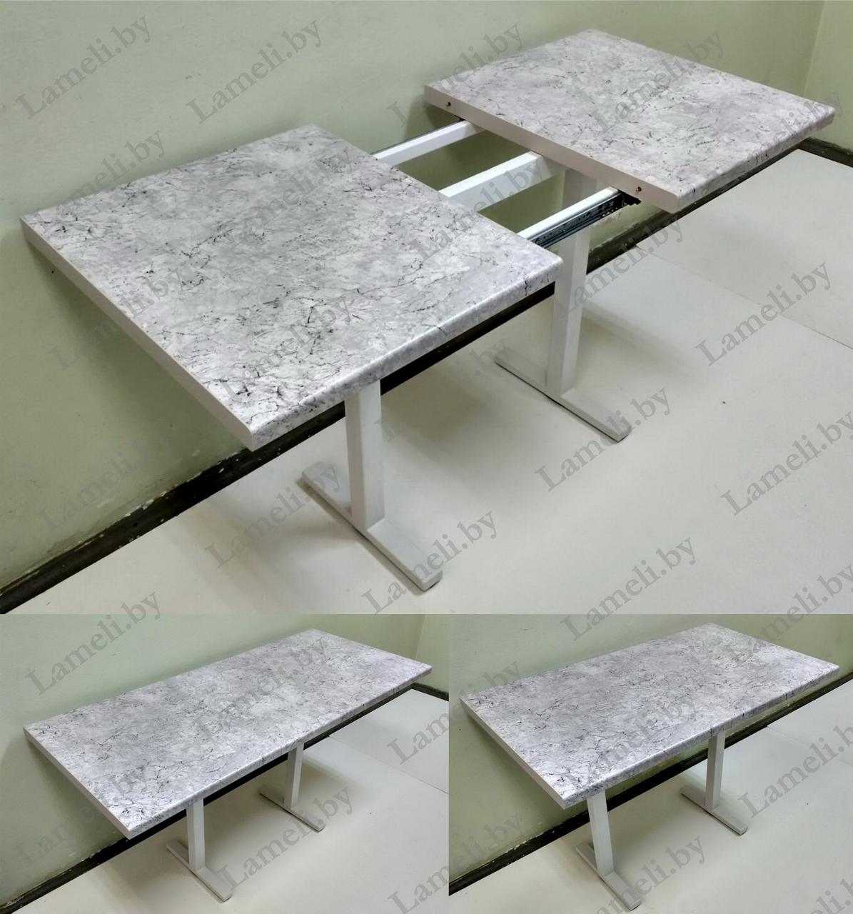 Раздвижной стол из постформинга, ЛДСП или массива дуба на металлокаркасе серии "Н" с выбором цвета и размера - фото 3 - id-p208247974