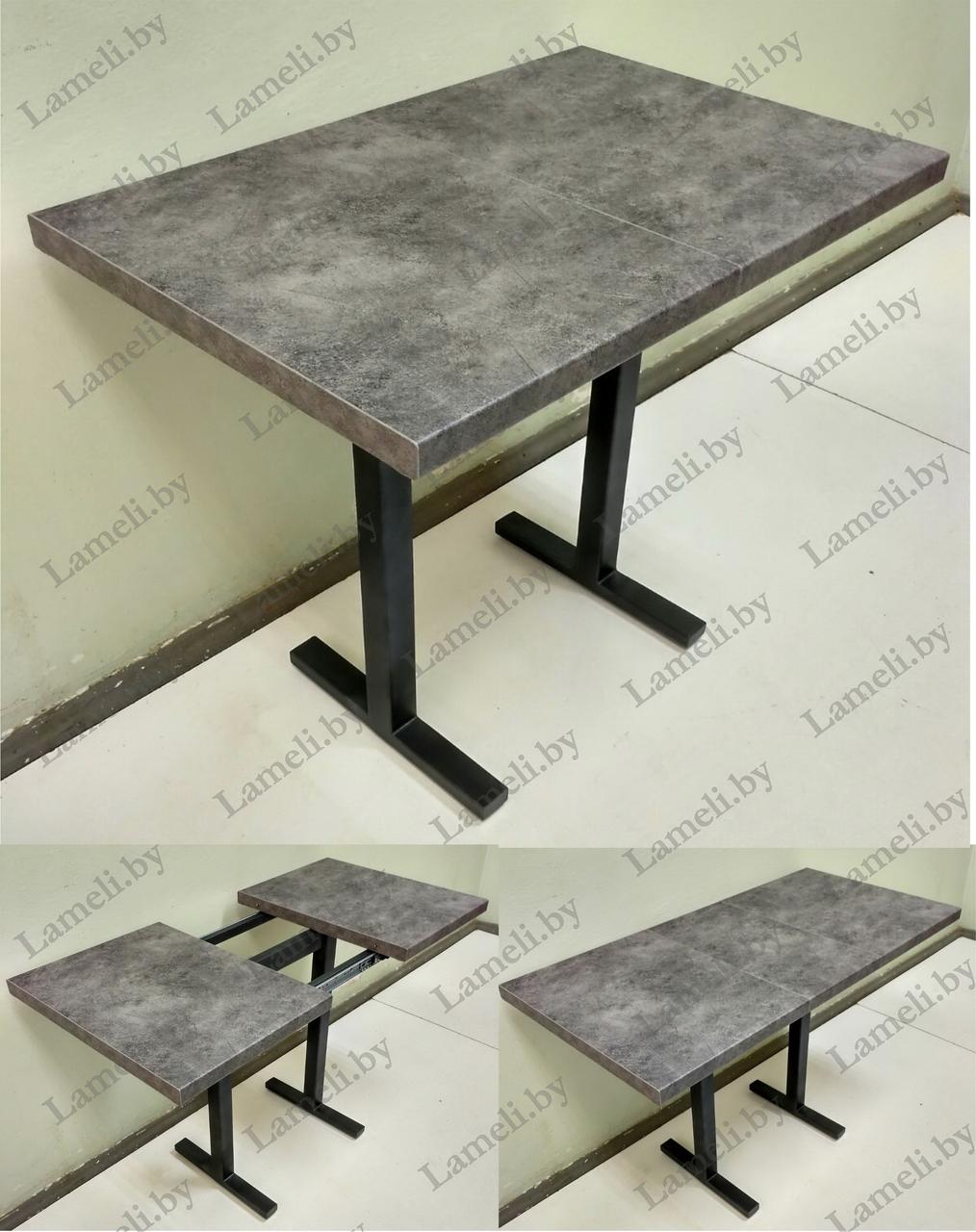 Раздвижной стол из постформинга, ЛДСП или массива дуба на металлокаркасе серии "Н" с выбором цвета и размера - фото 5 - id-p209776712