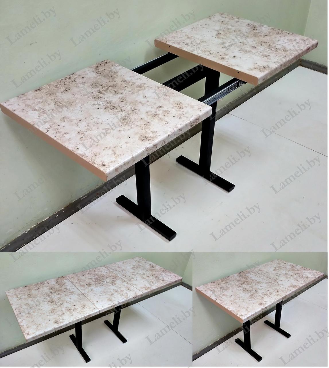 Раздвижной стол из постформинга, ЛДСП или массива дуба на металлокаркасе серии "Н" с выбором цвета и размера - фото 4 - id-p209776747