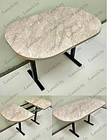 Раздвижной стол из постформинга, ЛДСП или массива дуба на металлокаркасе серии "Н" с выбором цвета и размера