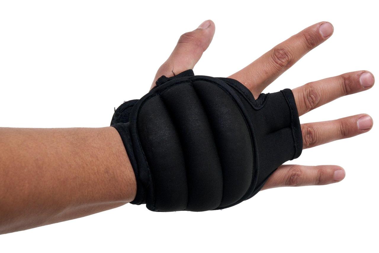 Утяжелитель-перчатка неопреновый  для рук, наполнитель стружка метал.  синие 2 кг(1 кг+1 кг)