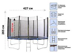 Батут с защитной сеткой и лестницей ARIZONE 427х85 см