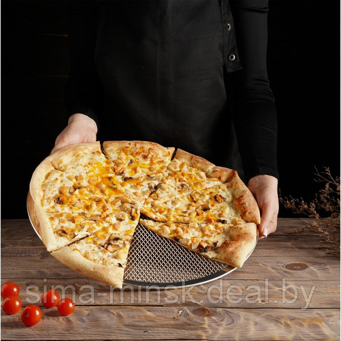 Форма для выпечки пиццы, d=40,5 см, цвет серебряный - фото 5 - id-p209777279