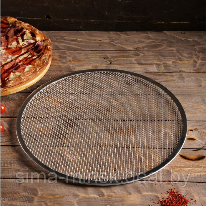 Форма для выпечки пиццы, d=40,5 см, цвет серебряный - фото 6 - id-p209777279