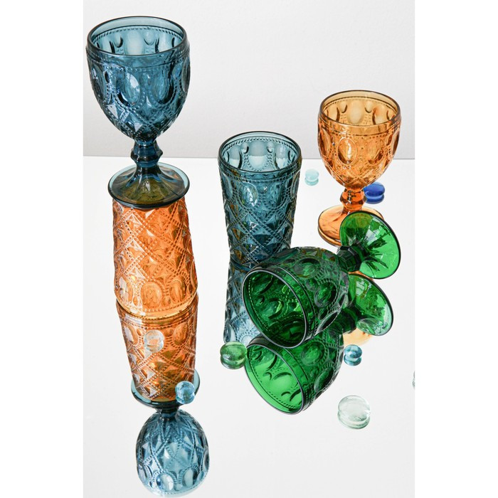 Набор бокалов стеклянных Magistro «Варьете», 320 мл, 8,5×16 см, 2 шт, цвет зелёный - фото 8 - id-p209778476