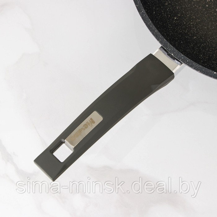 Сковорода «Гранит ВОК», d=28 см, стеклянная крышка, антипригарное покрытие, цвет тёмно-серый - фото 4 - id-p209777322