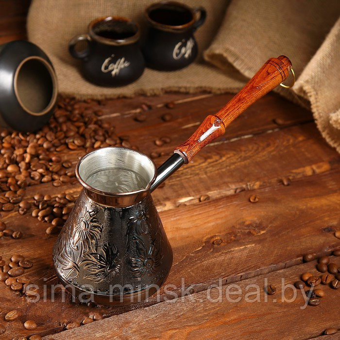 Турка для кофе медная «Ромашка», 0,5 л - фото 1 - id-p209777330