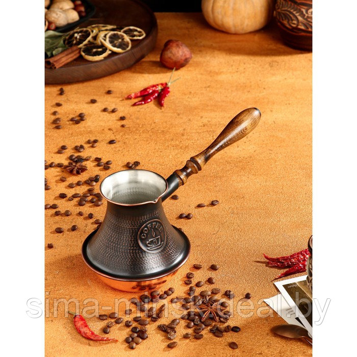 Турка для кофе "Армянская джезва", с песком, медная, высокая, 690 мл - фото 5 - id-p209777342