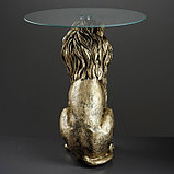 Подставка - стол "Лев сидя", бронза 57см ПОЛИСТОУН, фото 4