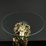 Подставка - стол "Лев сидя", бронза 57см ПОЛИСТОУН, фото 5