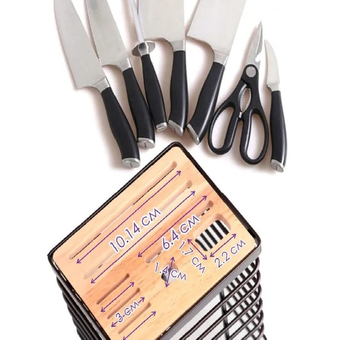 Подставка для ножей Доляна «Лофт», 13×10,5×23 см, цвет коричневый - фото 6 - id-p209778254