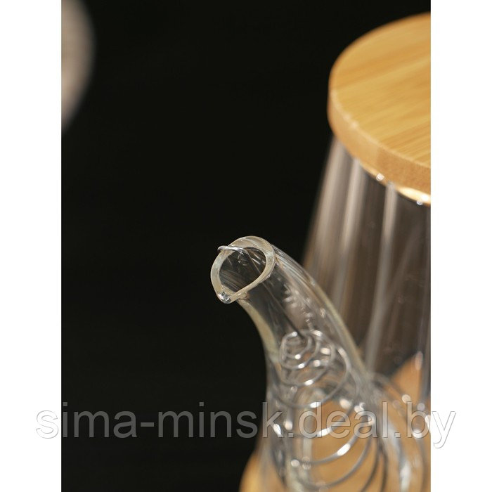 Чайник стеклянный заварочный с бамбуковой крышкой и металлическим фильтром BellaTenero «Эко», 550 мл, - фото 5 - id-p209777371