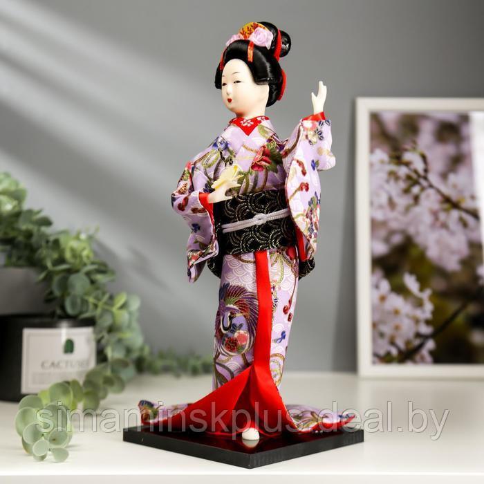 Кукла коллекционная "Японка в цветочном кимоно с бабочкой на руке" 30х12,5х12,5 см - фото 2 - id-p209779572