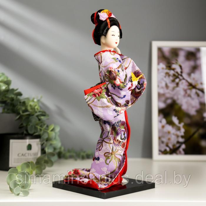 Кукла коллекционная "Японка в цветочном кимоно с бабочкой на руке" 30х12,5х12,5 см - фото 3 - id-p209779572