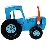 Игрушка деревянная «Объёмная каталка. Синий трактор» 12 см, фото 2