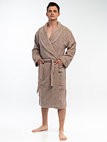 Махровый мужской халат из хлопка. Цвет бронзовый