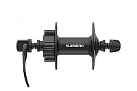 Втулка передняя Shimano TX506, 36 отв, 8/9/10ск, под диск 6-болт, QR:133мм, old:100мм, черный