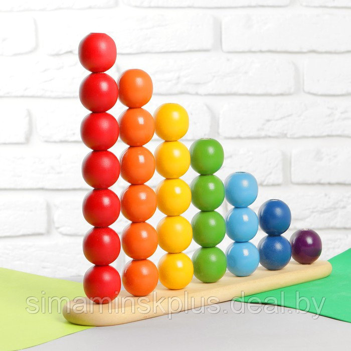 Пирамидка «Абака радуга с шариками», шарик: 3,2 см - фото 1 - id-p209783787