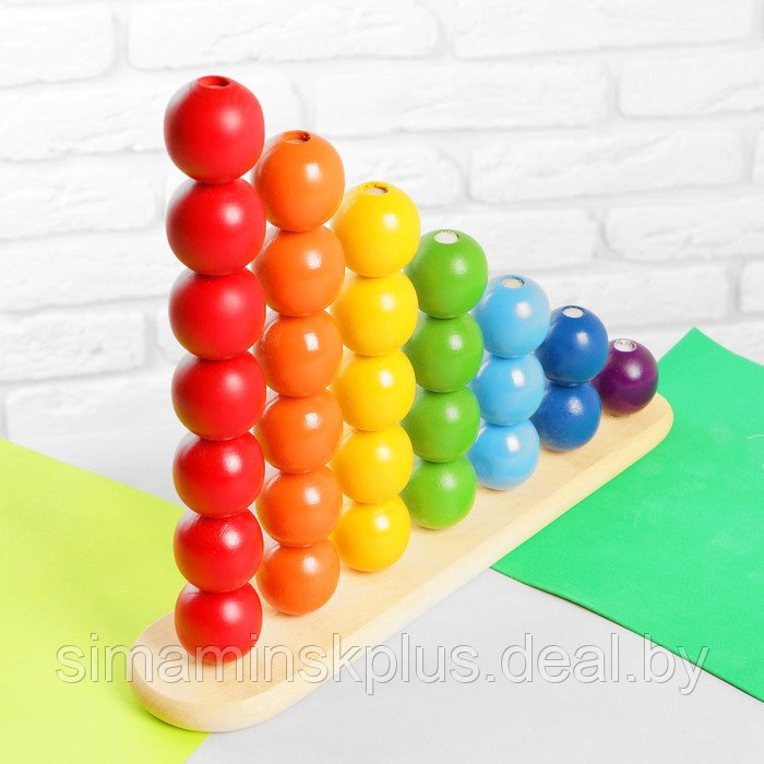 Пирамидка «Абака радуга с шариками», шарик: 3,2 см - фото 2 - id-p209783787