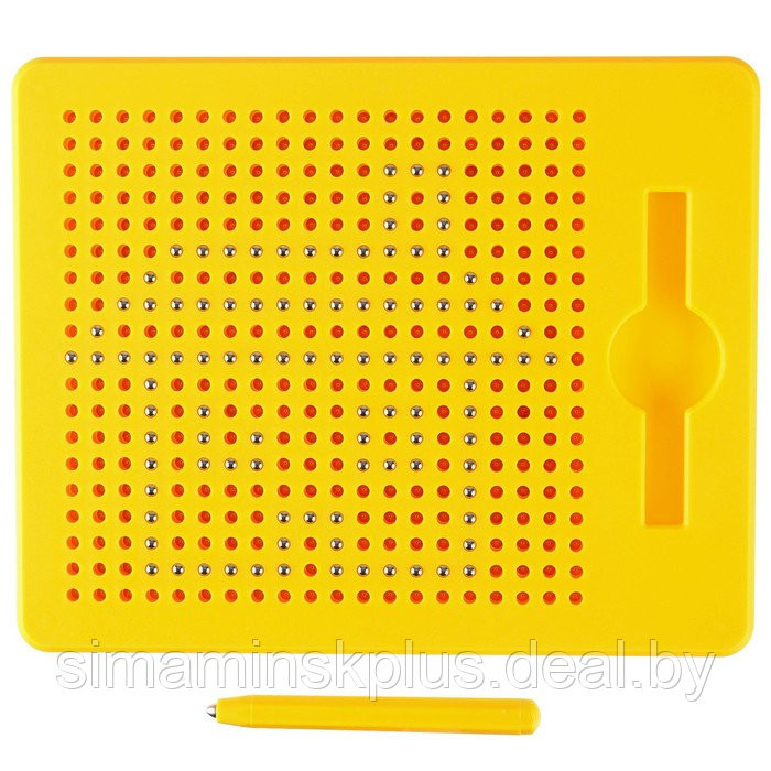 Планшет обучающий «Магнитное рисование: Лео и Тиг», 380 отверстий, цвет жёлтый - фото 5 - id-p209781544