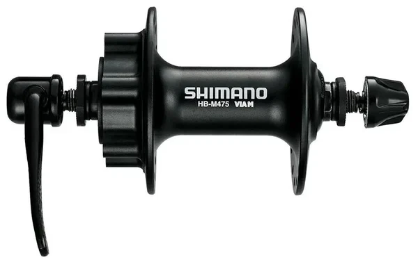 Втулка передняя Shimano M475, 36 отв, под диск 6-болт, QR:133мм, old:100мм, черный - фото 1 - id-p209796335