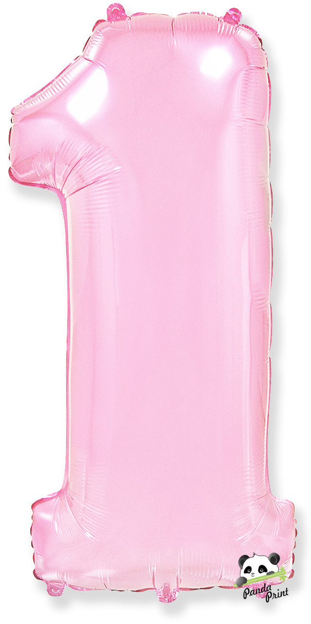 Шар фольгированный Цифра "1", 102 см, розовый - фото 1 - id-p209796338