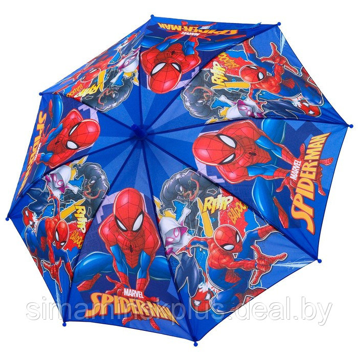 Зонт детский. Человек паук, синий, 8 спиц d=86 см - фото 1 - id-p209781608