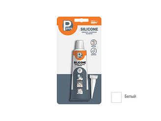 Герметик силиконовый санитарный P PLUS "Silicone Sanitary" (бел.) 50мл в блистере