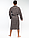 Махровый мужской халат из хлопка (тёмно-серый), фото 3