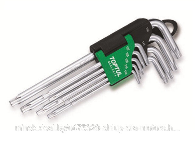 Набор ключей Torx T10-Т50 9шт длинных TOPTUL - фото 1 - id-p209796967