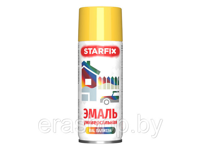 Краска-эмаль аэроз. универсальная желтый STARFIX 520мл (1018) (Цинково-желтый, глянцевая) - фото 1 - id-p209800849