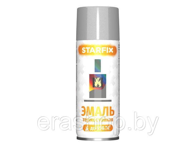Краска-эмаль аэроз. термостойкая силиконовая серебристый STARFIX 520мл - фото 1 - id-p209801206