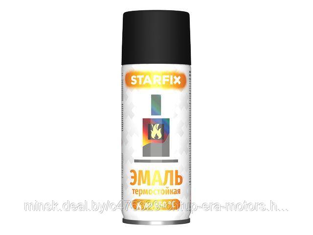 Краска-эмаль аэроз. термостойкая силиконовая черный STARFIX 520мл - фото 1 - id-p209801207