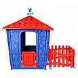 Детский игровой дом Pilsan Stone House с забором Blue/ Голубой, фото 7