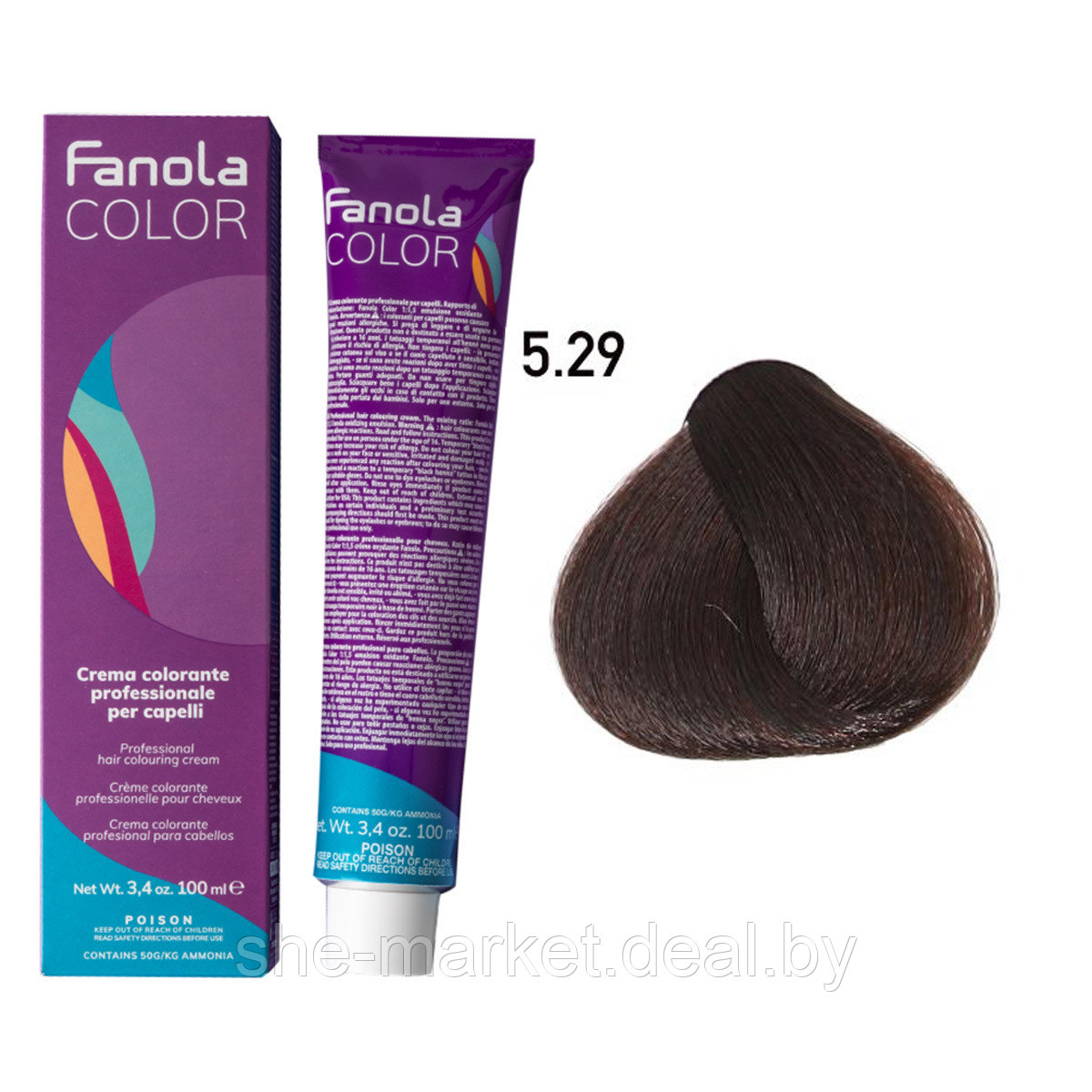 Крем-краска для волос Crema Colore 5.29 Extra chocolate, 100мл (Fanola) - фото 1 - id-p146533749