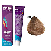 Крем-краска для волос Crema Colore 8.03 Warm light blonde, 100мл (Fanola)