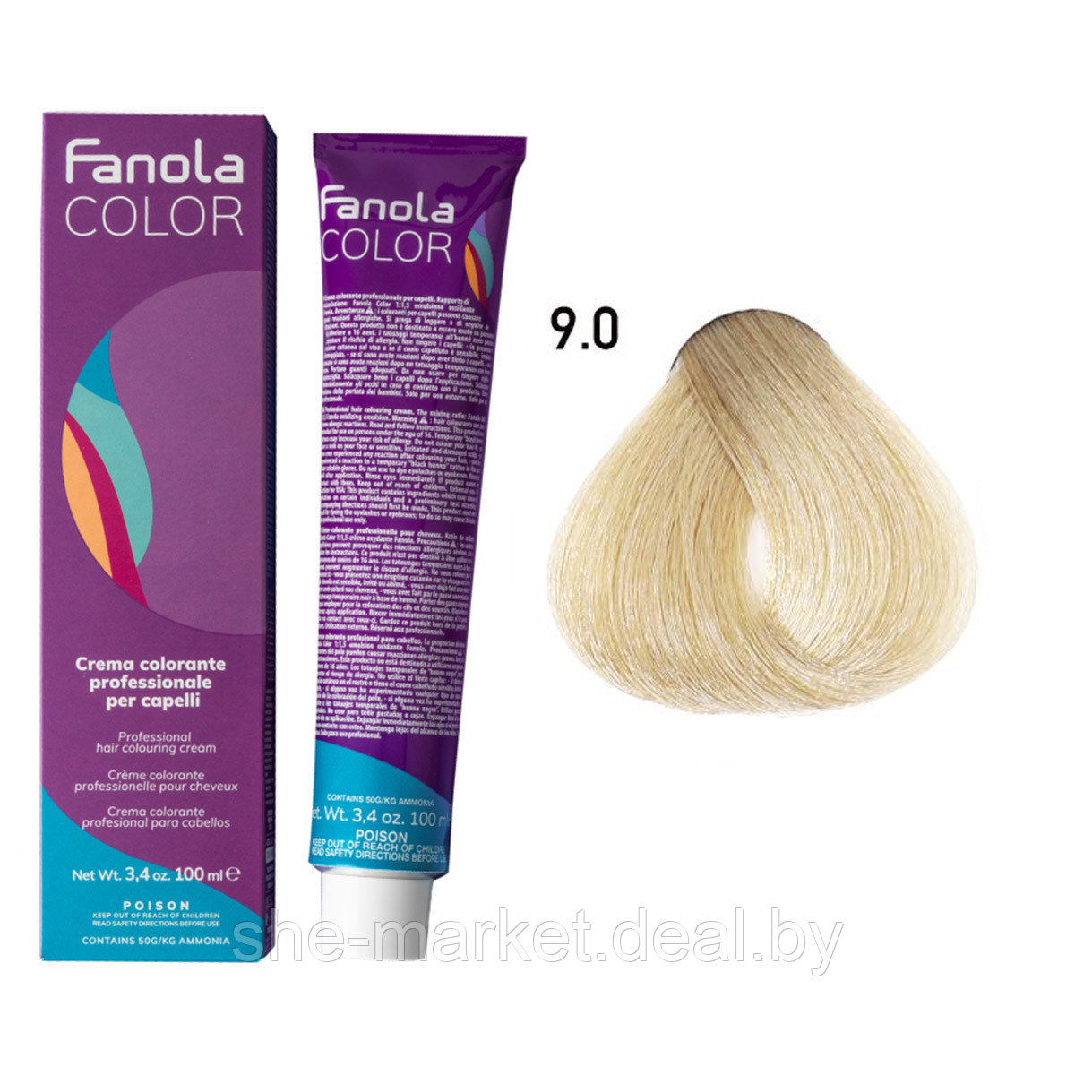 Крем-краска для волос Crema Colore 9.0 Blond , 100мл (Fanola) - фото 1 - id-p183807947