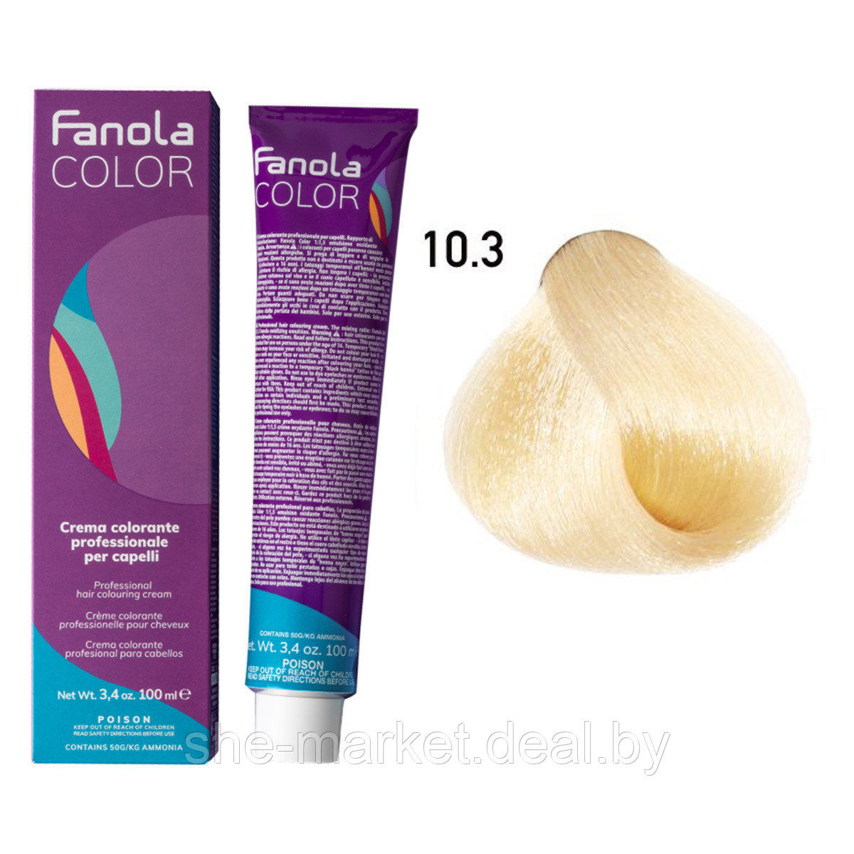 Крем-краска для волос Crema Colore 10.3 Blonde platinum golden, 100мл (Fanola) - фото 1 - id-p183807278