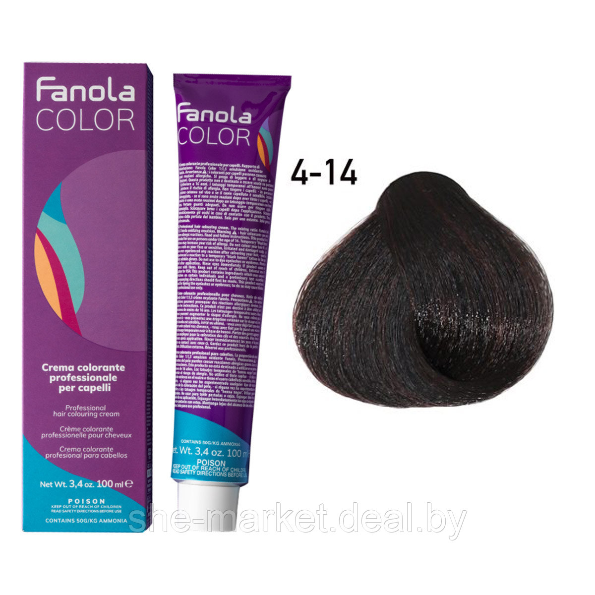 Крем-краска для волос Crema Colore 4.14 Coffee, 100мл (Fanola) - фото 1 - id-p134231348