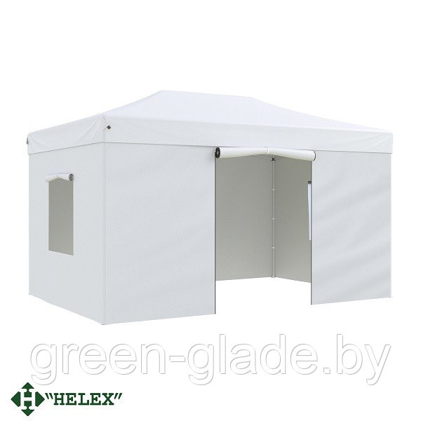 Купить Тент-шатер быстро сборный Helex 4335 3x4,5х3м полиэстер белый в .