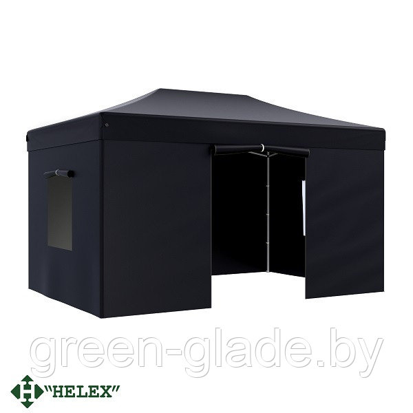 Тент-шатер быстро сборный Helex 4342 3x4,5х3м полиэстер черный - фото 1 - id-p209832812