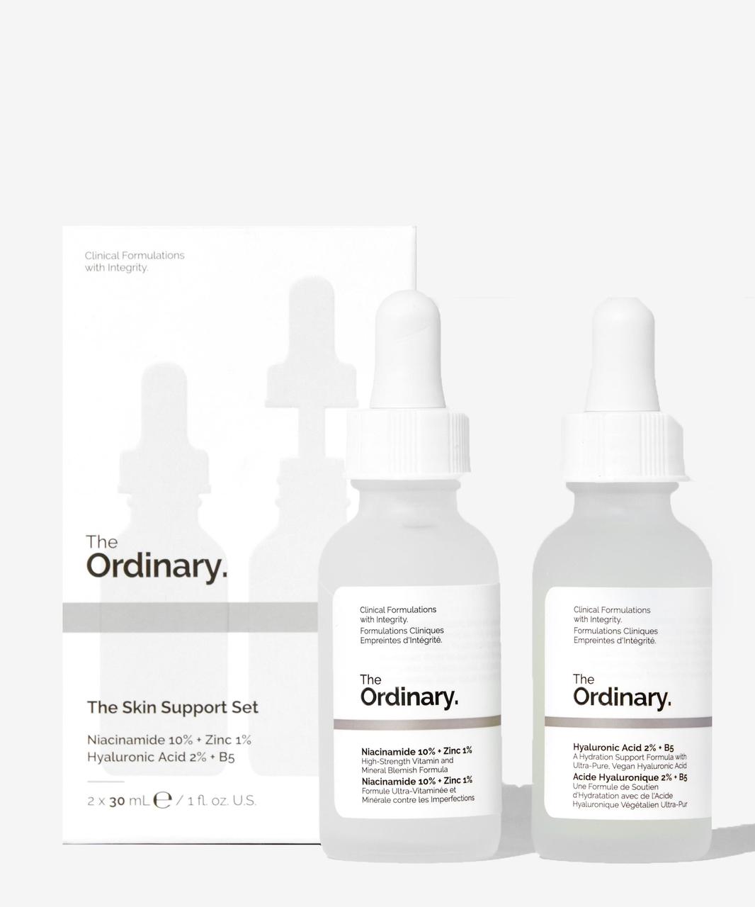 The Ordinary The Skin Support Set, набор из ниацинамида и гиалуроновой кислоты