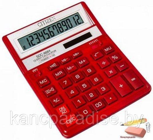 Калькулятор Citizen SDC-888XRD 12-разрядный, красный - фото 1 - id-p209846247