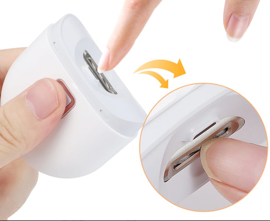 Портативный триммер для обработки ногтей Electric nail clipper MJQ-2022 / Электрическая маникюрная машинка - фото 2 - id-p209856504