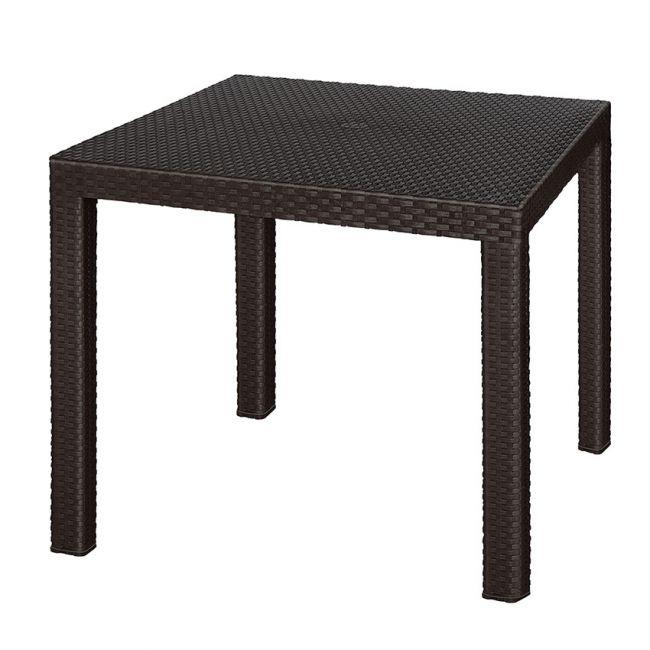 Стол пластиковый с декором Rodos квадратный 81.5х81.5х75 см, серо-коричневый - фото 3 - id-p209857051