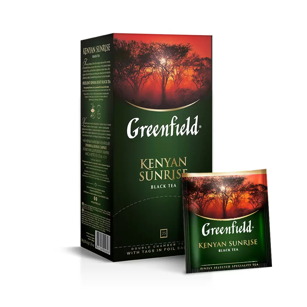 Чай пакетированный Гринфилд Кениан Санрайз кенийский байховый, 2г*25, черный - фото 1 - id-p209878535